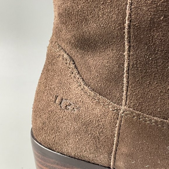 Ugg Women's Brown Suede Boots Zip Size 4 - Picture 3 of 12